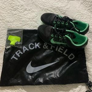 Nike Rival MD Black and Mint Green Running Spikes